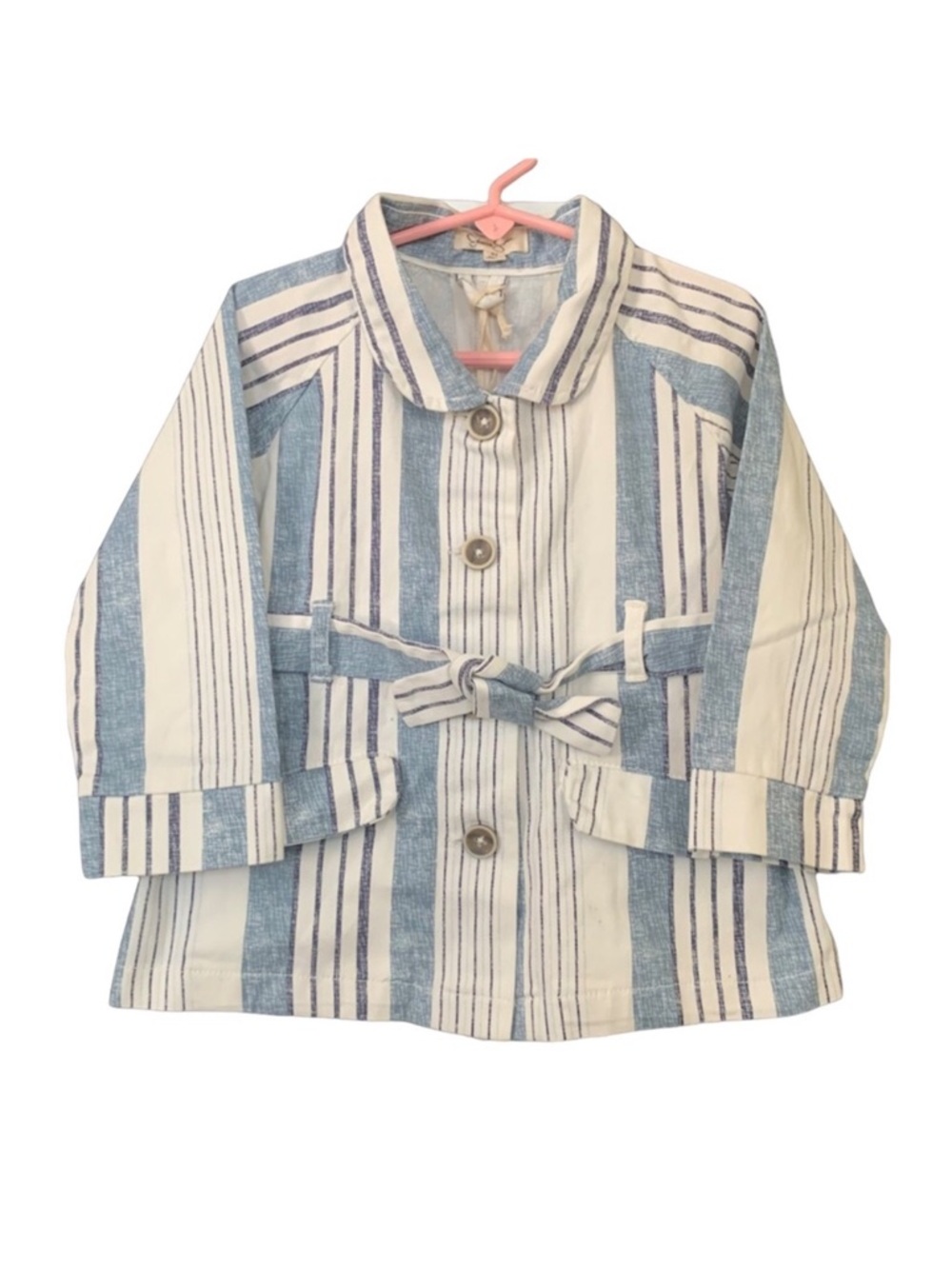 Jessica Simpson Toddler Girls Stripped Tie Belt Jacket